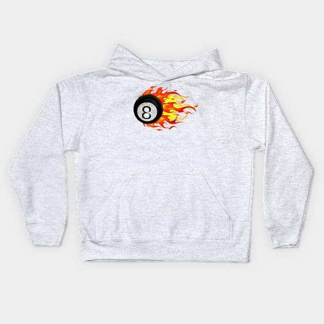 Flaming 8 Ball Kids Hoodie by Packrat